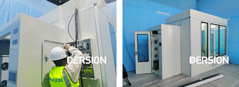 出口加拿大組裝式潔凈室廠內(nèi)預裝現(xiàn)場